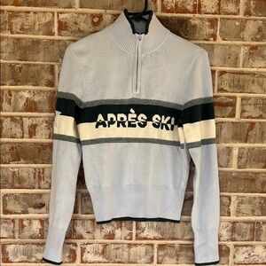 PINK‎ Victoria's Secret Hydrangea Blue Apres Ski Half  Zip Sweater